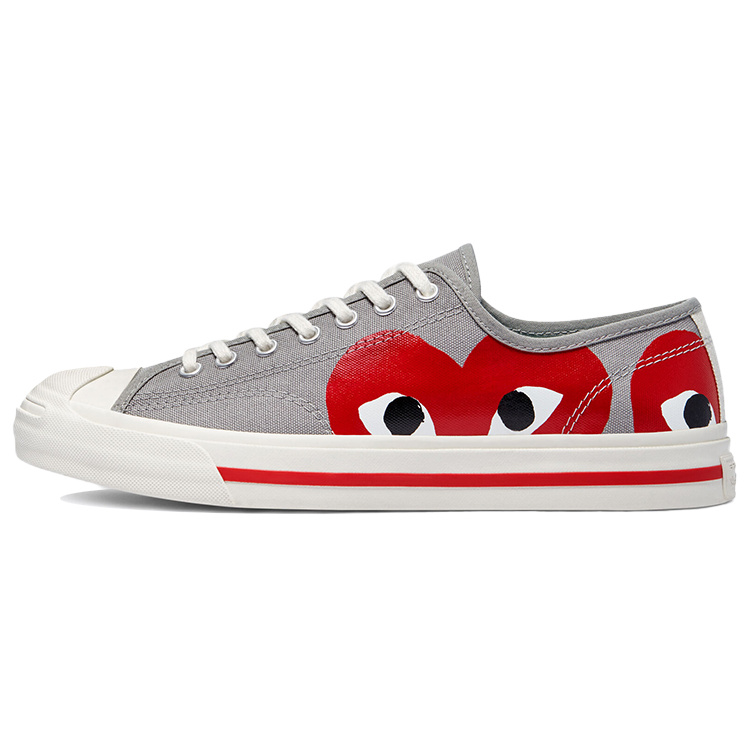 Comme des Garcons PLAY x Converse Jack Purcell Low Grey Red